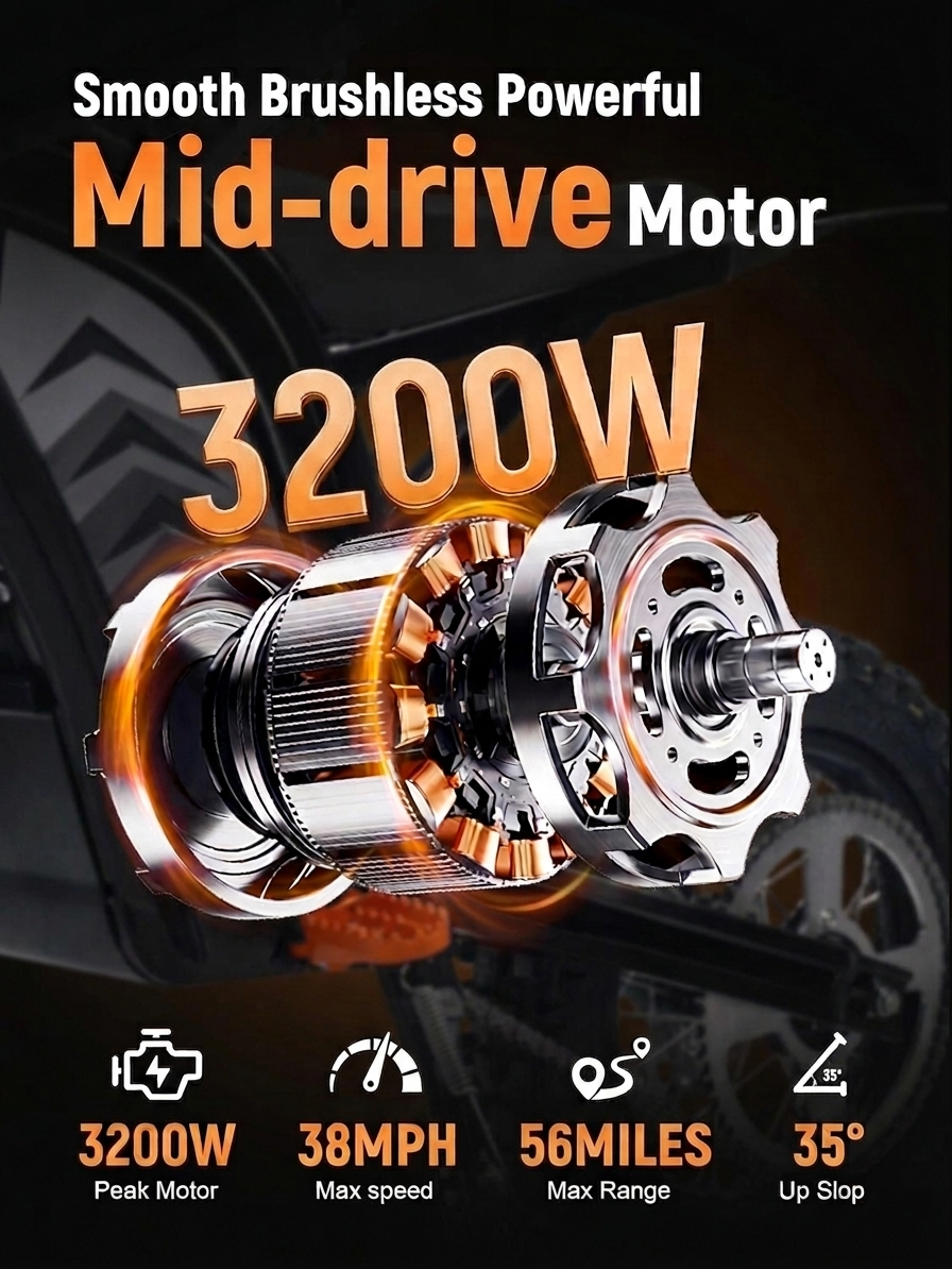 Zerano X1 14" 3200W Full Suspension Electric Dirt Bike