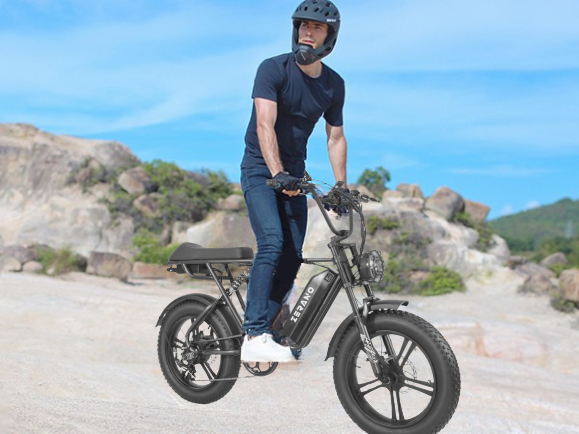 Zerano Z1 20'' 1000W Full Suspension Moped-style Electric Bike
