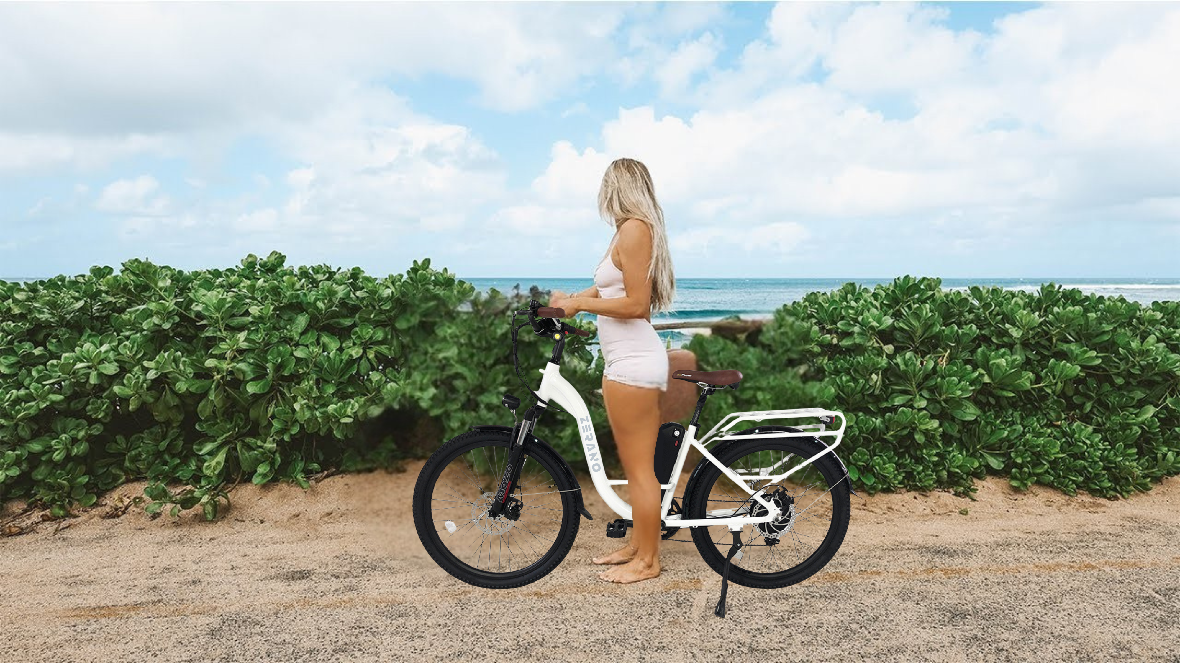 Zerano Cali Cruiser 26" 1000W Step-Thru Beach Cruiser E-Bike